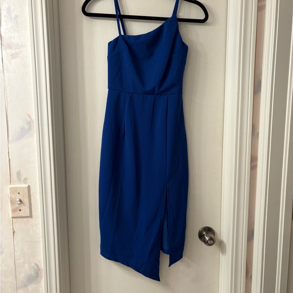 Lulu's Asymmetrical Blue Dress